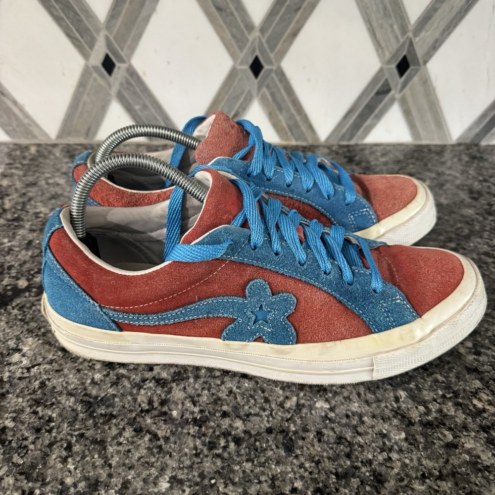 Converse x Golf Le Fleur One Star Ox Mens 9 Molten Lava Blue Suede 162126C